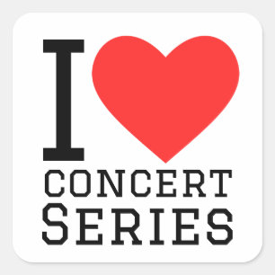 I kärlek konsertserie fyrkantigt klistermärke