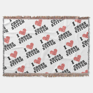 I Kärlek Kor Stitch Mönster Filt
