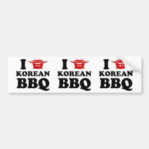 I Kärlek koreanska BBQ (고 기 구 이) Bildekal
