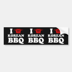 I Kärlek koreanska BBQ (고 기 구 이) Bildekal