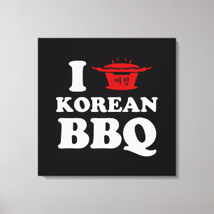 I Kärlek koreanska BBQ (고 기 구 이) Canvastryck