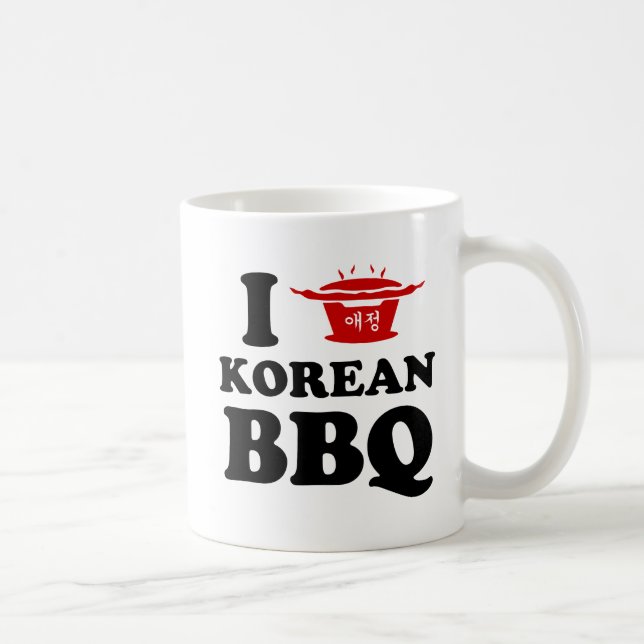 I Kärlek koreanska BBQ (고 기 구 이) Kaffemugg (Höger)