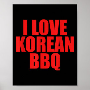 I Kärlek koreanska Bbq Asian Traditional Foodie Cu Poster