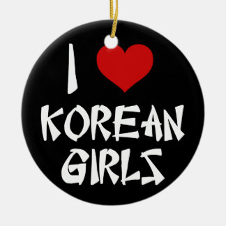 I Kärlek koreanska flickor Julgransprydnad Keramik