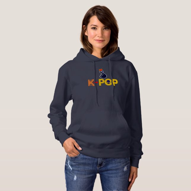 ♪ ♥ I Kärlek KPop Fabulous Basic Pullover Hoodie ♥ T-shirt (Hel framsida)