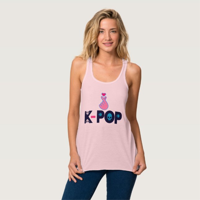 ♪ ♥ I Kärlek KPop Fabulous Flowy Racerback Tanktop Linne Med Racerback (Hel framsida)