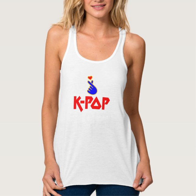 ♪ ♥ I Kärlek KPop Fabulous Slim-fit Racerback-Tank Linne Med Racerback (Framsida)