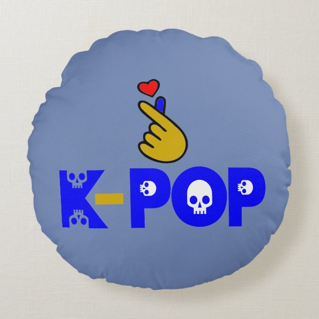 ♥ I Kärlek KPop Fabulous Soft and Wrinkle-free Rund Kudde (Framsidan)