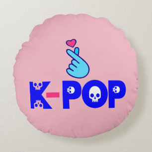 ♥ I Kärlek KPop Fabulous Soft and Wrinkle-free Rund Kudde