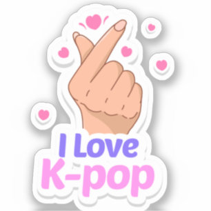 I Kärlek Kpop Finger hjärta Klistermärken