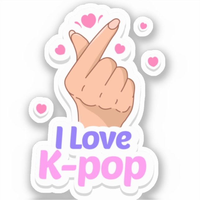 I Kärlek Kpop Finger hjärta Klistermärken (Framsida)