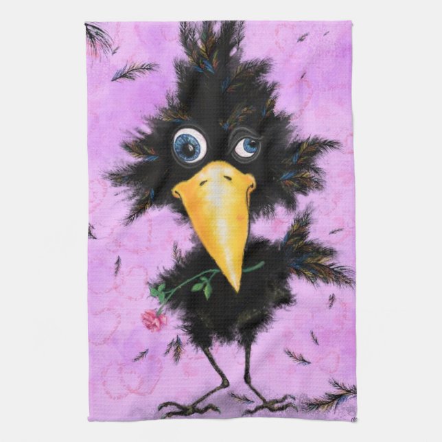 I Kärlek Kråka - gentleman - Funny Kökshandduk (Vertikal)