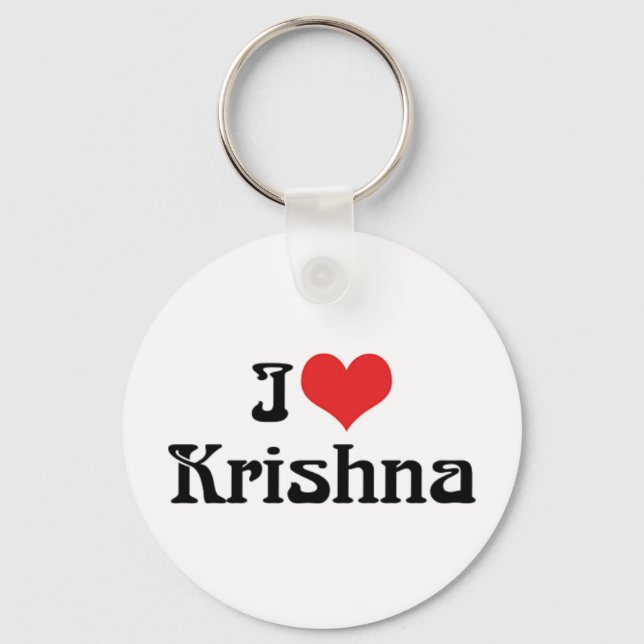 I Kärlek Krishna Keychain Nyckelring (Framsida)