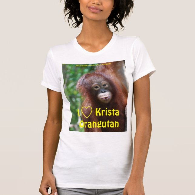 I Kärlek Krista Orangutan Fläkt Klubb shirt T (Framsida)