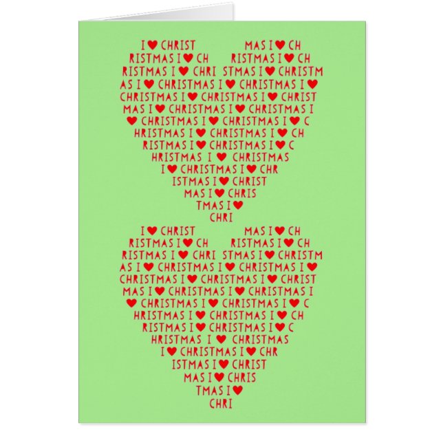 I Kärlek Kristus Religiösa Dubbla Red Heart Hälsningskort (Framsidan)