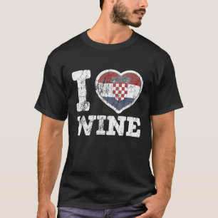 I Kärlek kroatiska Vin Kroatien Heart Flagga T Shirt