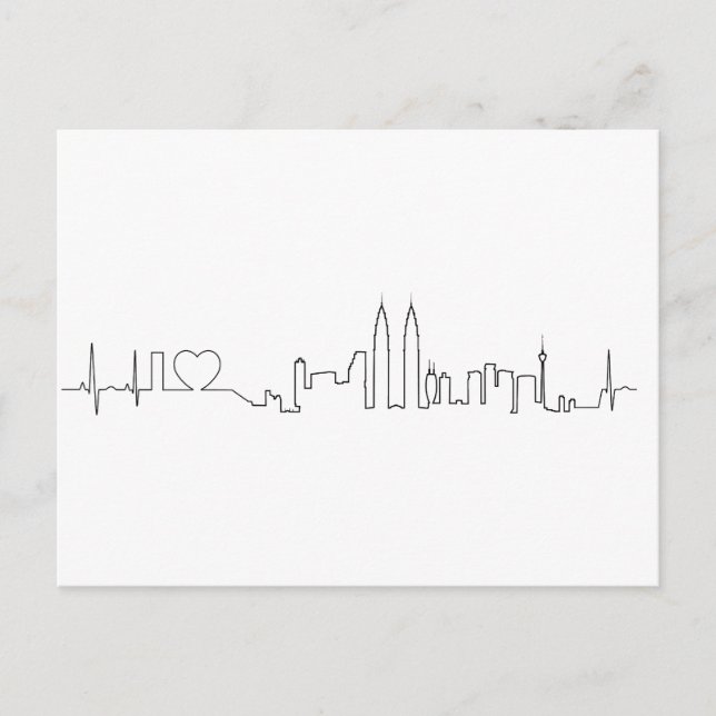I kärlek Kuala Lumpur (ecg stil) souvenir Vykort (Framsida)