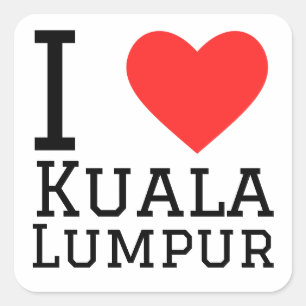 I kärlek Kuala Lumpur Fyrkantigt Klistermärke