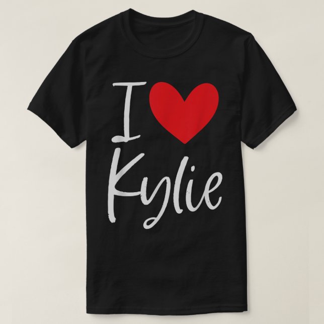I Kärlek Kylie Namn Personlig Girl Woman Bff Frie T Shirt (Design framsida)