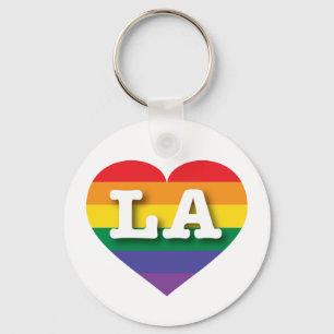I kärlek LA Gay pride Rainbow Heart Nyckelring
