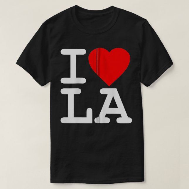 I Kärlek LA Los Angeles Zip T Shirt (Design framsida)