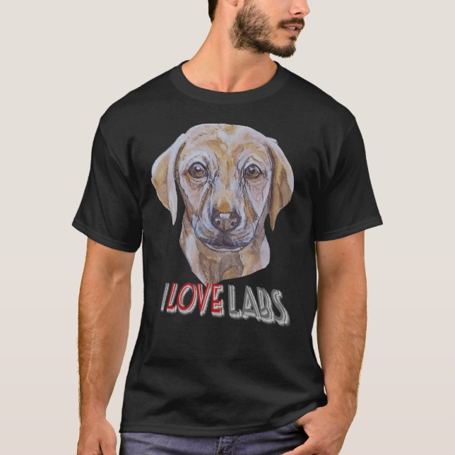 I Kärlek Labradors T Shirt (Framsida)