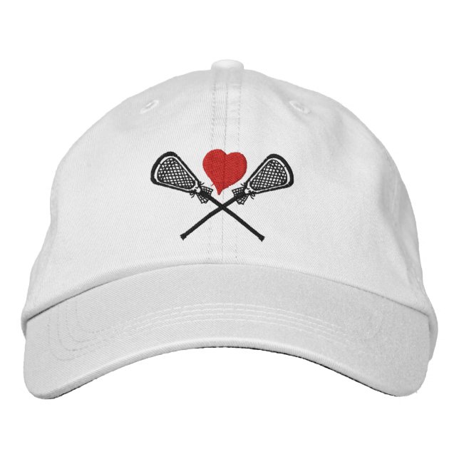 I Kärlek Lacrosse Embroized Cap Broderad Keps (Framsida)