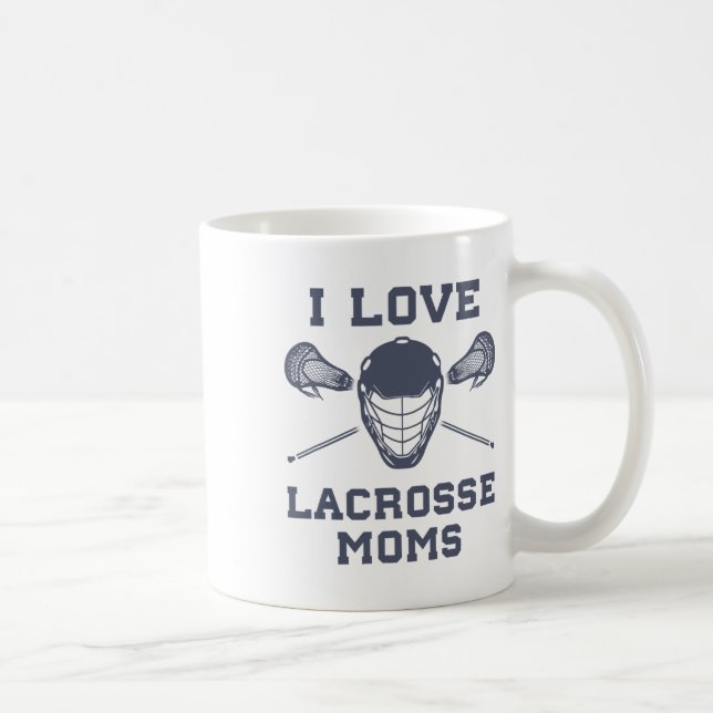 I Kärlek Lacrosse Mammor Funny Lax Kaffemugg (Höger)