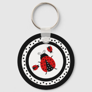 I Kärlek Ladybugs Keychain Nyckelring