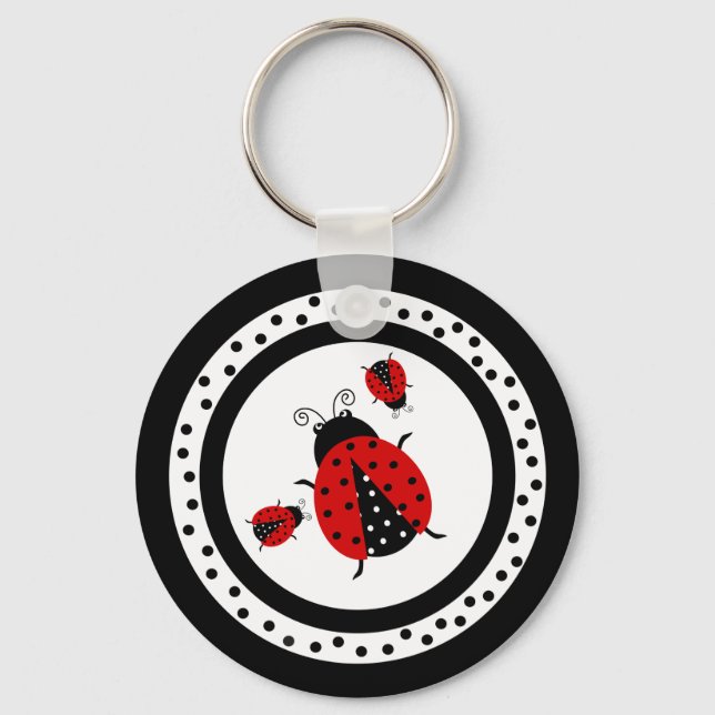 I Kärlek Ladybugs Keychain Nyckelring (Framsida)