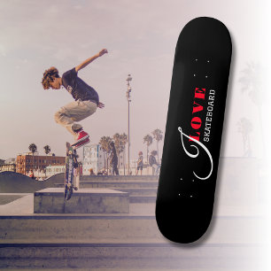 I kärlek (lägg till texten) Black Valentine Gift Mini Skateboard Bräda 18,5 Cm