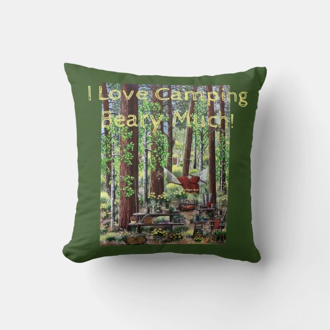 I Kärlek-lägret Beary Much Pillow Kudde (Framsida)