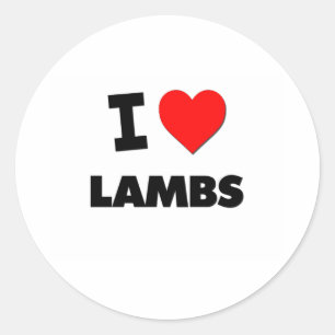 I Kärlek Lambs Runt Klistermärke