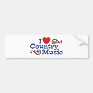 I Kärlek Land Music Bildekal