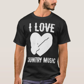 I Kärlek Land Music Retro Vintage Guitar1274 T Shirt