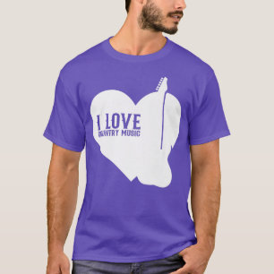I Kärlek Land Music Retro Vintage Guitar 1281 T Shirt
