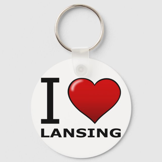 I KÄRLEK LANSING,MI - MICHIGAN NYCKELRING (Framsida)