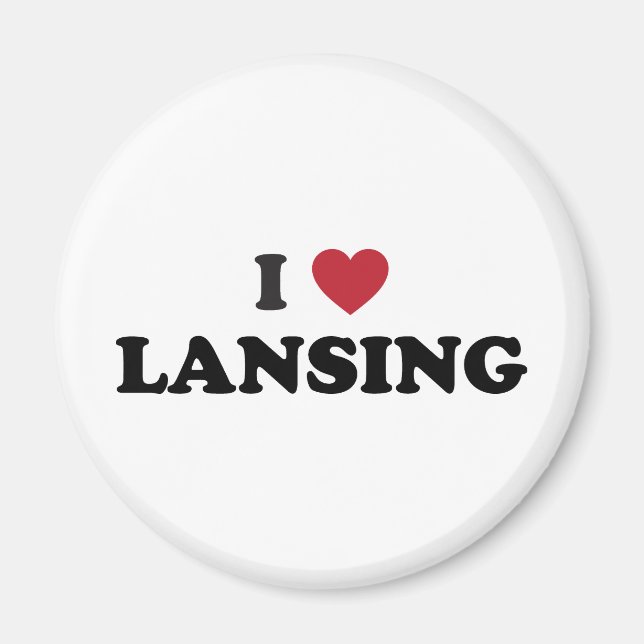 I Kärlek Lansing Michigan Magnet (Framsidan)