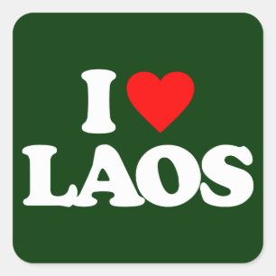 I KÄRLEK LAOS FYRKANTIGT KLISTERMÄRKE