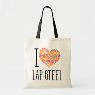 I Kärlek Lap Steel Orange Mandala Heart Tygkasse