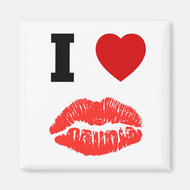 I Kärlek Läppar Kisses Magnet (Framsidan)
