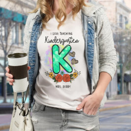 I Kärlek Lär Kindergarten lägga till ditt namn T Shirt