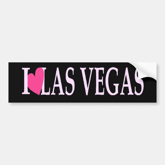I KÄRLEK Las Vegas (Rosa Heart) Bumper Sticker! Bildekal (Framsidan)