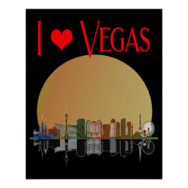 I Kärlek Las Vegas Skyline Sunrise Souvenir Perfect Poster