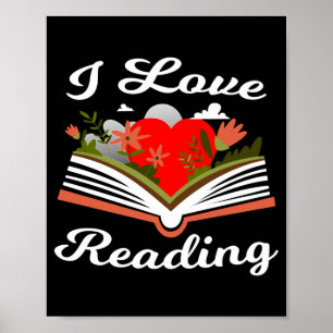 I kärlek läser jag klubbar för Shirt Heart Reading Poster