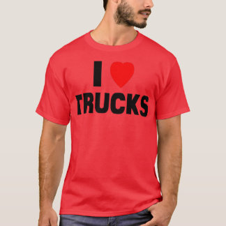 I Kärlek Lastbilar Funny Gag Gift Heart Retro Last T Shirt