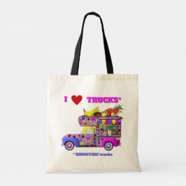 I Kärlek Lastbilar (Smoothie Lastbilar) Tote Bag Tygkasse