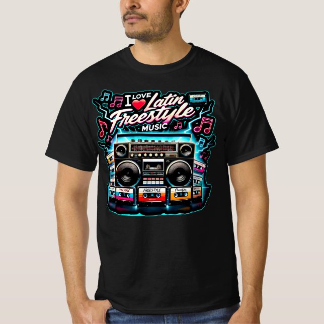 I Kärlek Latin Freestyle Music T Shirt (Framsida)