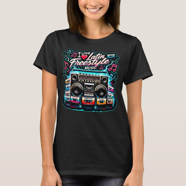 I Kärlek Latin Freestyle Music T Shirt (Framsida)