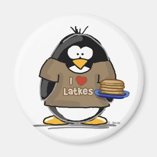 I Kärlek Latkes Penguin Magnet